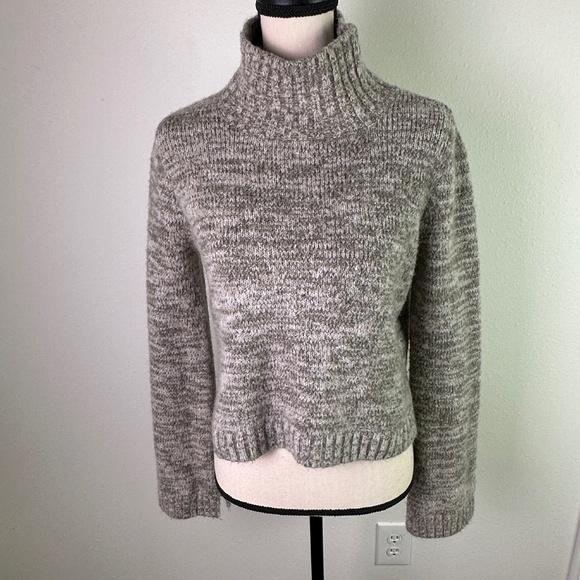 Zara Sweaters - Zara Turtleneck/ Mock Neck Chunky Knit Heather Taupe Crop Sweater